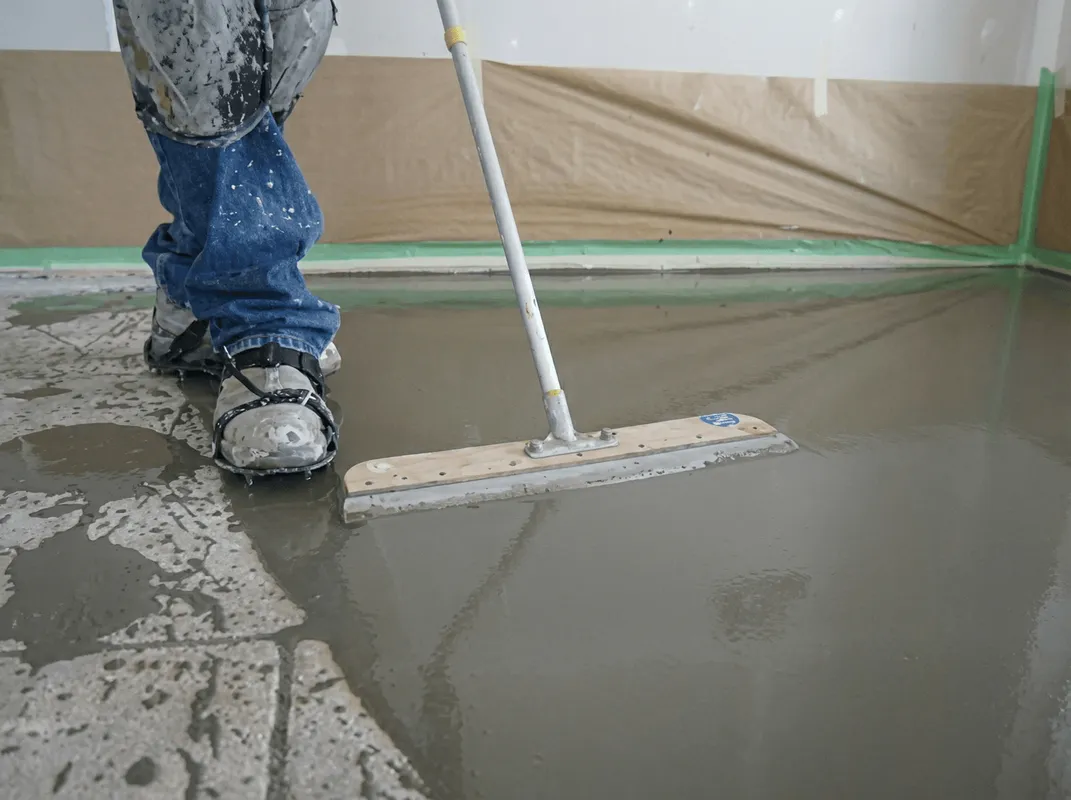 Uneven floor being professionally repaired in Newark, NJ